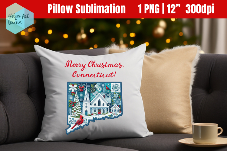 Christmas State Patchwork Sublimation, Clipart
