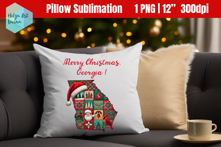 Christmas State Patchwork Sublimation, Clipart