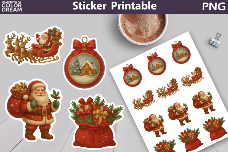 Vintage Christmas Sticker | Santa Claus Sticker