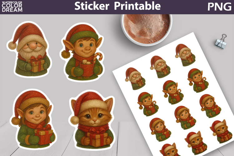 Vintage Christmas Sticker | Cute Animals Sticker