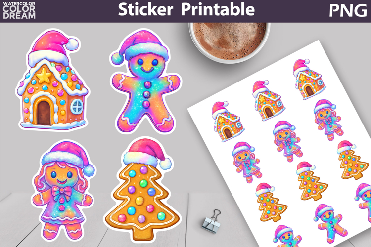 Iridescent Christmas Sticker | Gingerbread Sticker