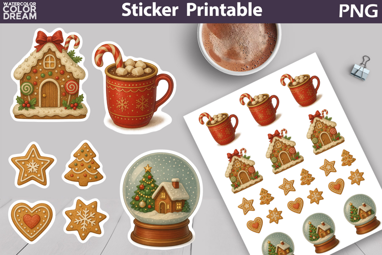 Vintage Christmas Sticker | Gingerbread Sticker