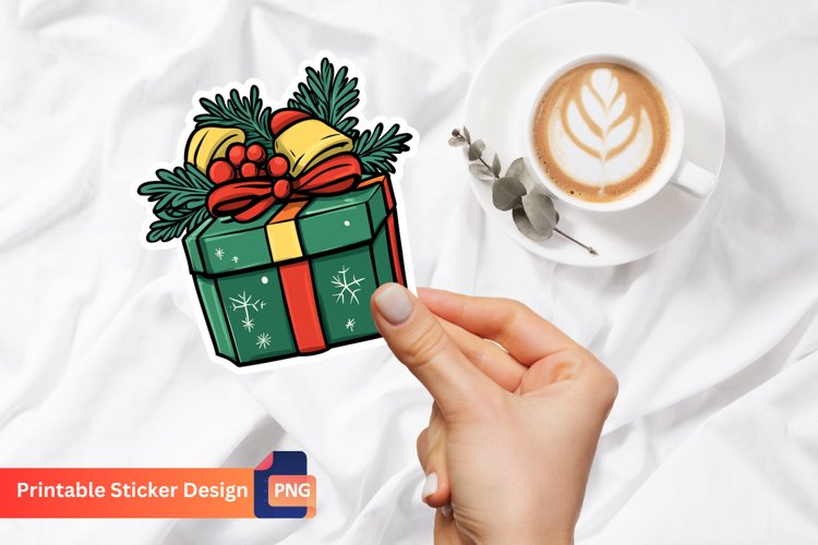 Christmas Sticker, Festive Christmas Sticker