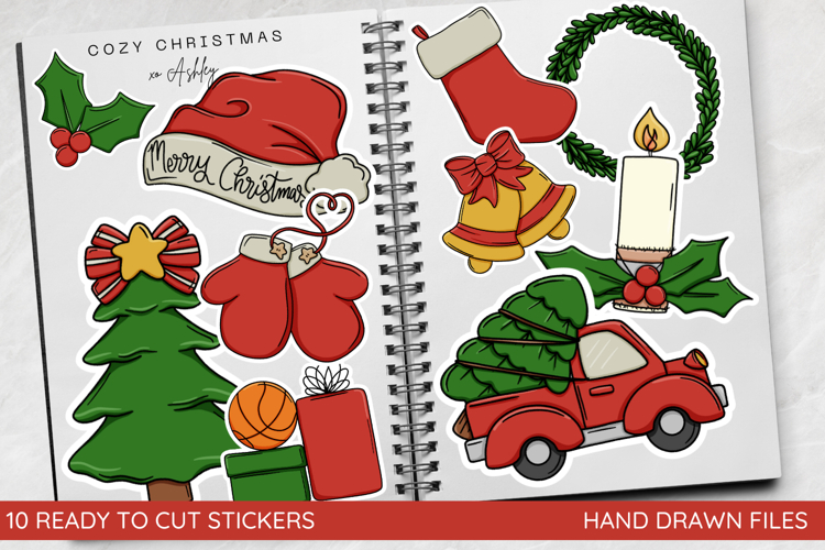 Christmas Stickers - Ready to Cut PNG Files