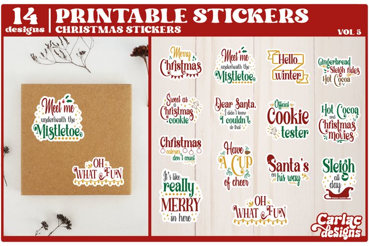 Funny Christmas Sticker Bundle 14 Designs