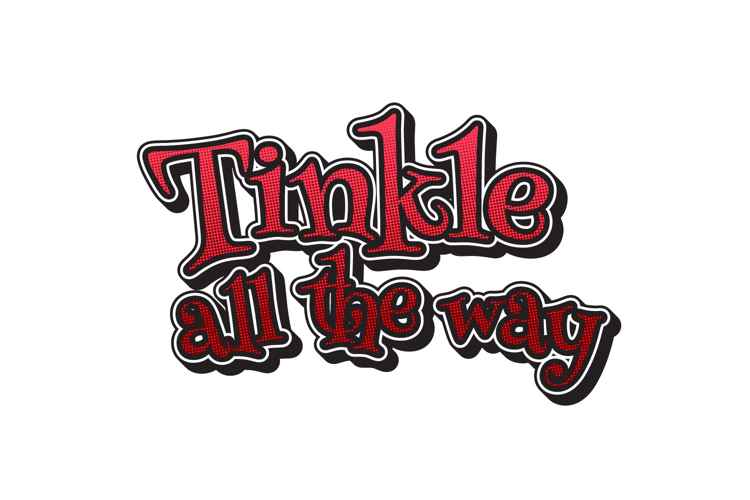 Christmas sticker lettering typography text vector