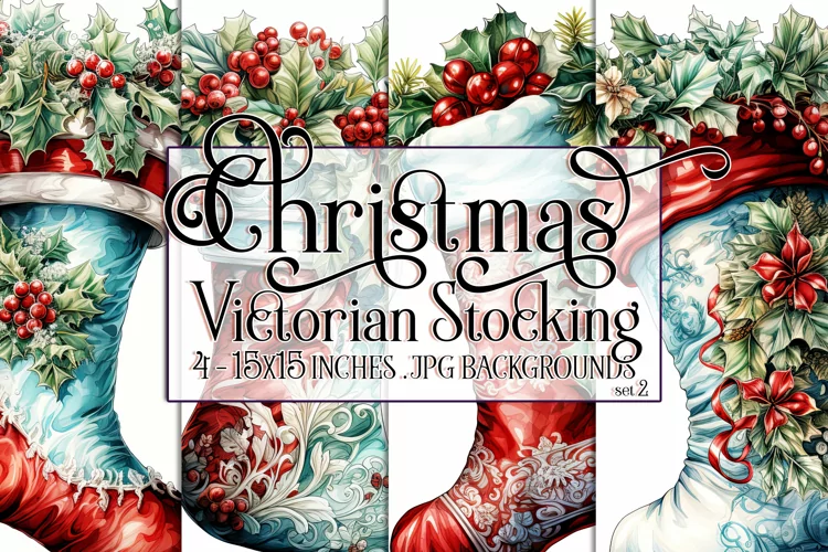 Christmas Background, Victorian Stocking, Christmas Stocking