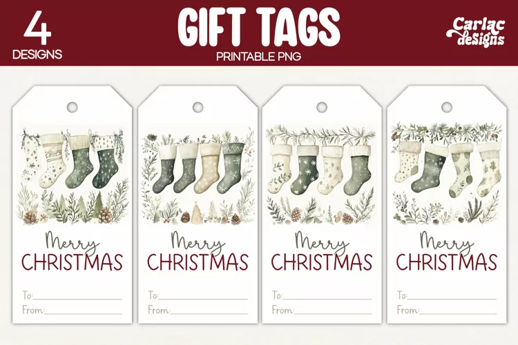 Christmas Gift Tags, Merry Christmas Printable Tags