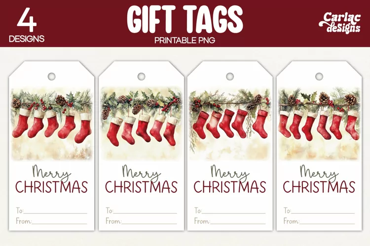 Christmas Gift Tags, Merry Christmas Printable Tags