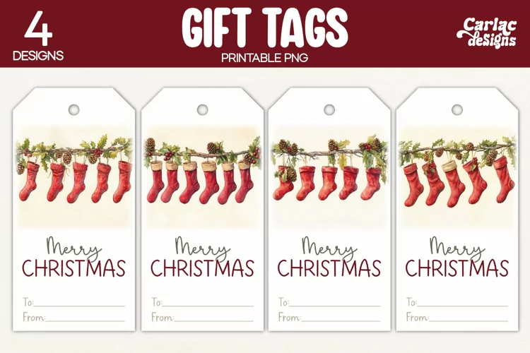 Christmas Gift Tags, Merry Christmas Printable Tags