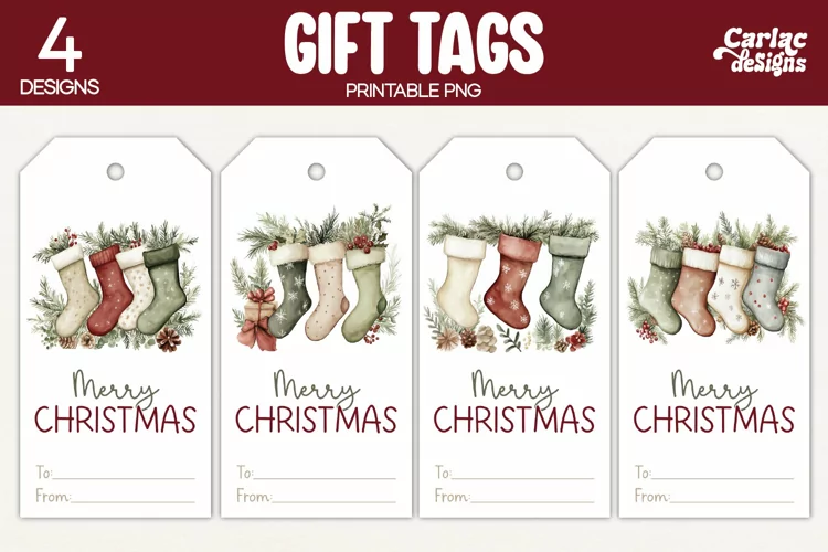 Christmas Gift Tags, Merry Christmas Printable Tags