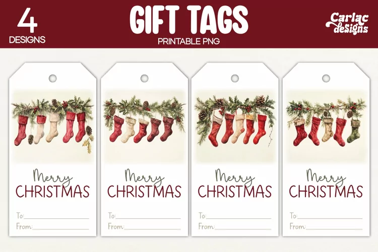 Christmas Gift Tags, Merry Christmas Printable Tags