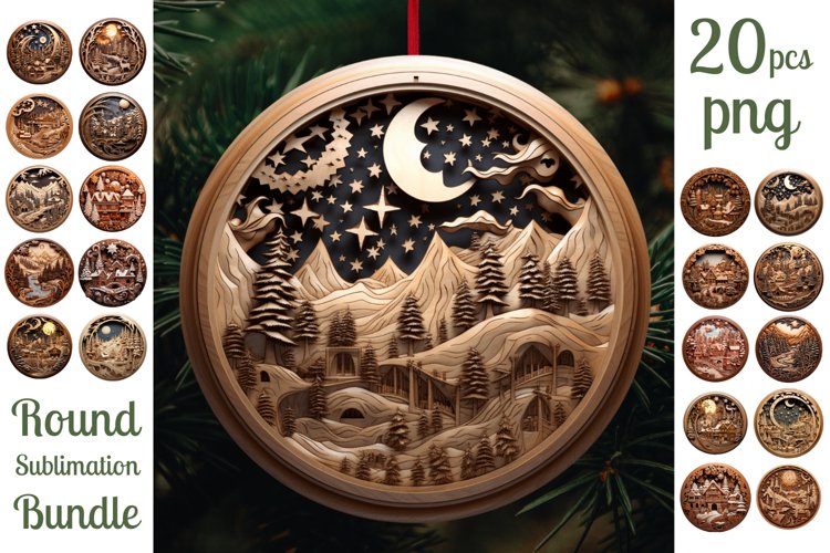 Christmas Ornament Sublimation Designs Image 2