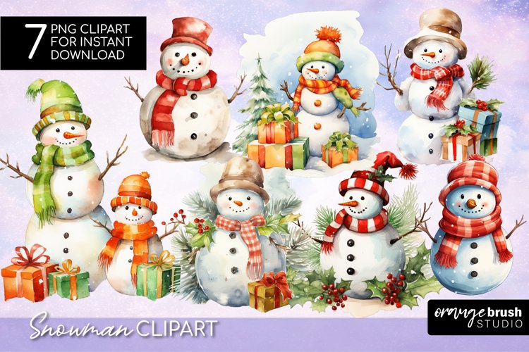 Cute Snowman Clipart Image 3