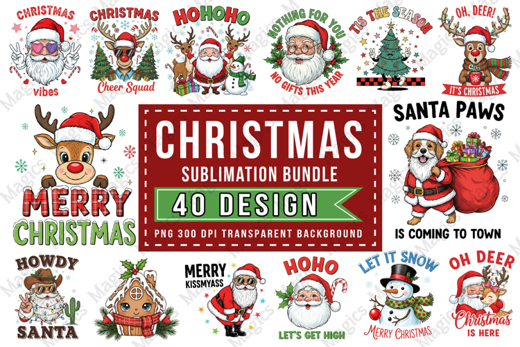 Christmas Sublimation Designs, 40 Christmas sublimation example image 1