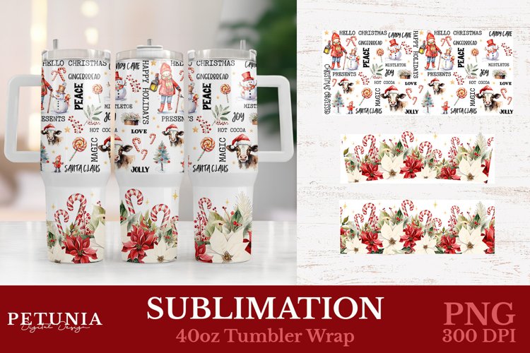 Christmas Sublimation 40oz Tumbler Wrap | 40oz Tumbler Wrap