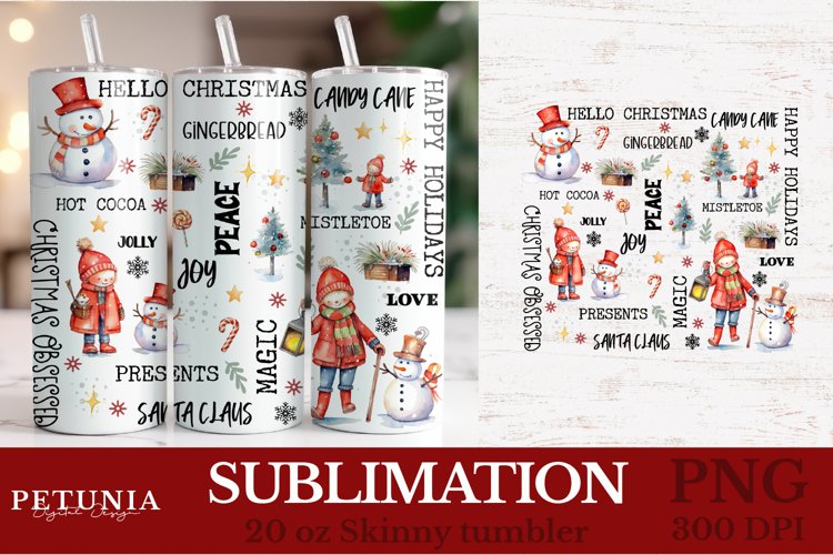 Christmas Tumbler Wrap | Christmas Sublimation PNG