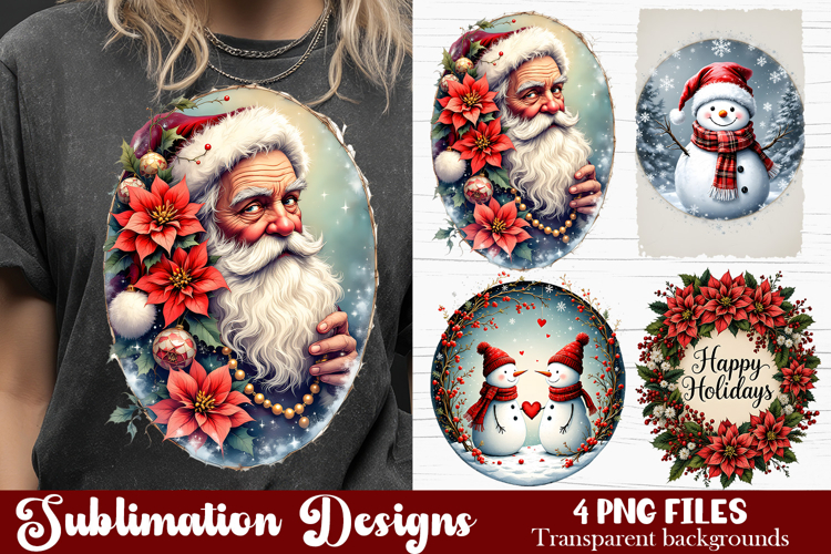 Christmas retro Santa Claus clipart. Patchwork clipart