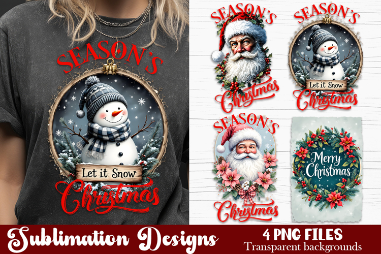 Christmas retro Santa Claus clipart. Patchwork clipart