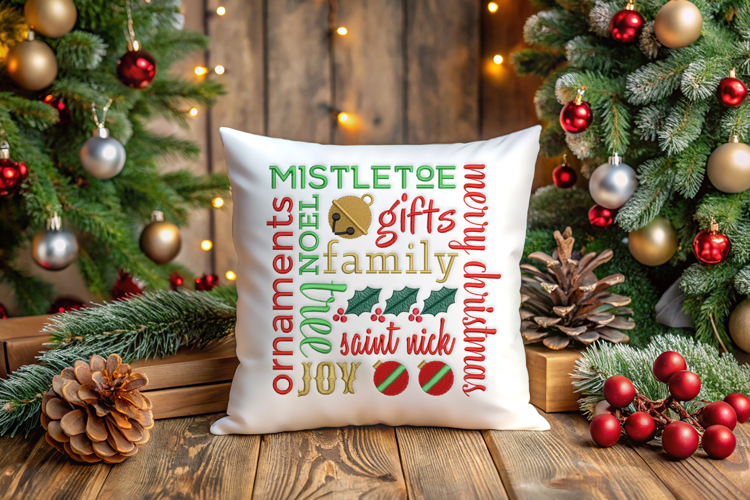 Christmas Subway Art Embroidery File
