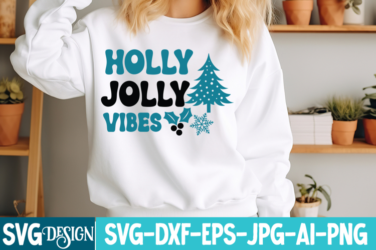 Holly Jolly Vibes SVG Design |Christmas Svg Design