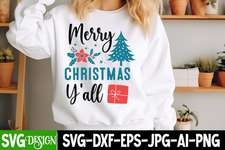 Merry Christmas Y’all SVG Design, Christmas Design SVG