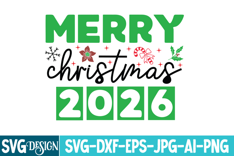 Merry Christmas 2026 SVG Design,Merry Christmas 2026 PNG