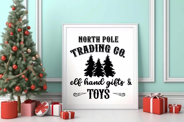 North pole trading co. elf hand gifts & toys SVG