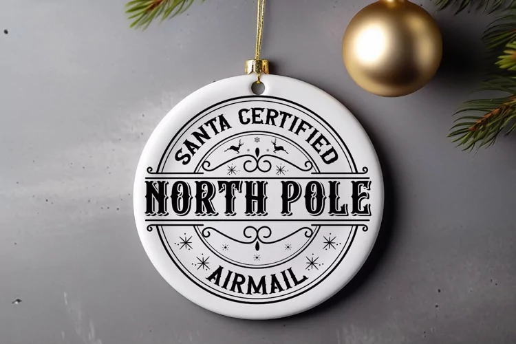 Santa certified north pole airmail SVG