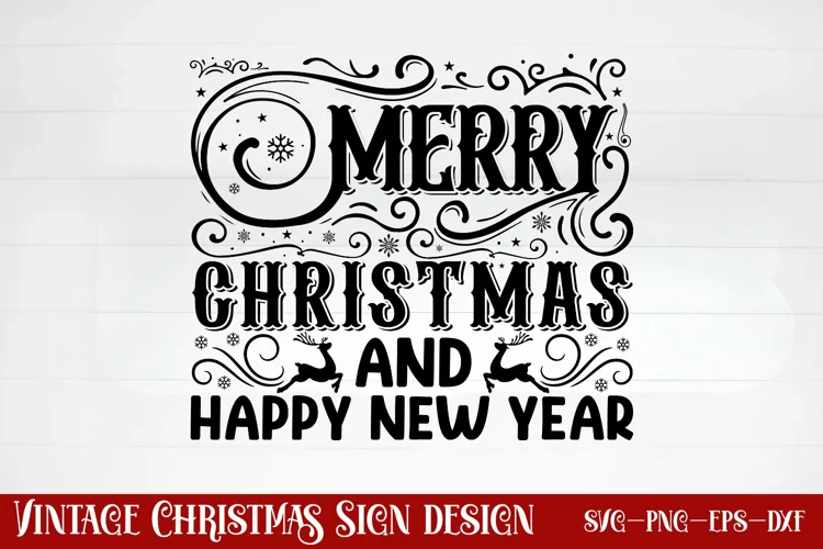 Merry christmas and happy new year SVG, Christmas SVG