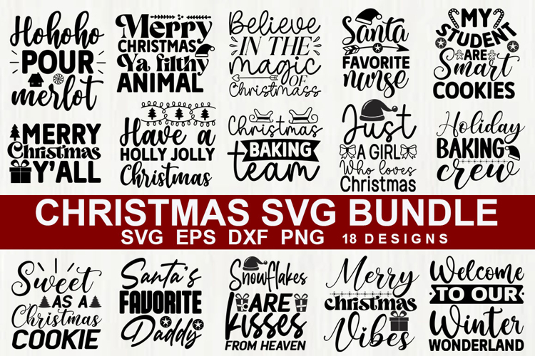Funny Christmas SVG Bundle | Holiday Designs