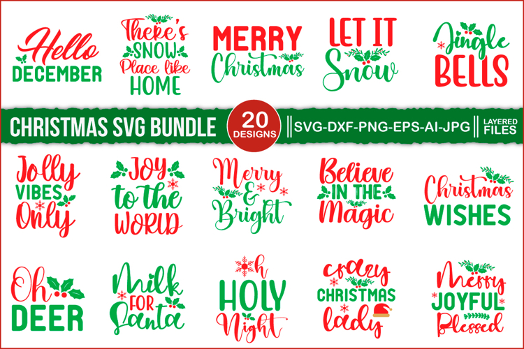 Christmas SVG Design Bundle, Christmas SVG cut file Bundle