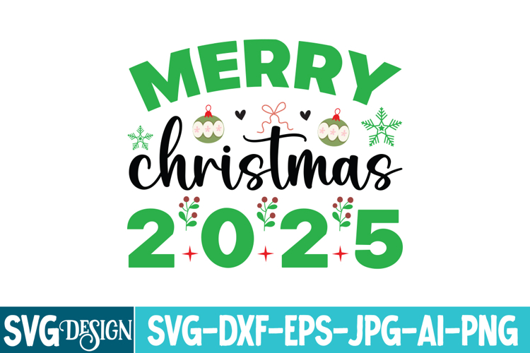 Merry Christmas 2025 SVG Design,Merry Christmas Svg Design