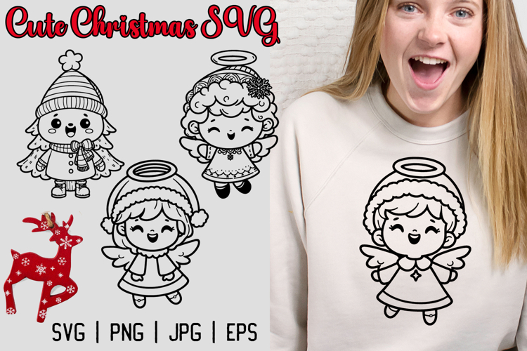 Merry Christmas SVG, Cute Christmas Clipart