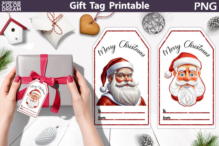 Christmas Gift Tags | Christmas Santa Tag Printable example image 1