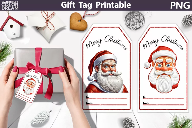 Christmas Gift Tags | Christmas Santa Tag Printable