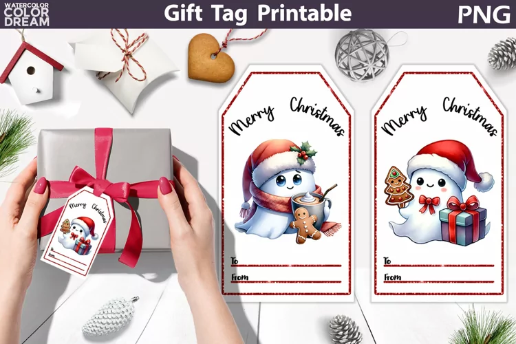 Christmas Ghost Gift Tags | Christmas Tag Printable
