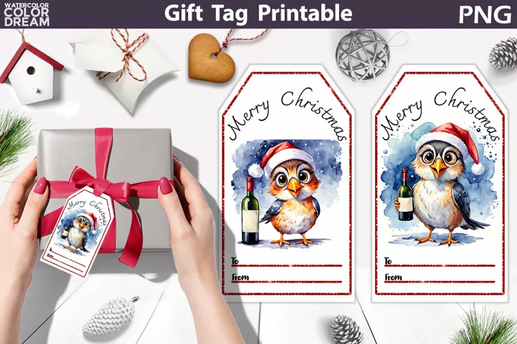 Christmas Gift Tags | Christmas Wine Gift Tag Printable