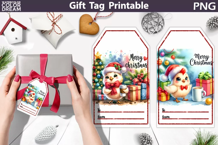 Christmas Gift Tag | Christmas Chicken Gift Tag Printable