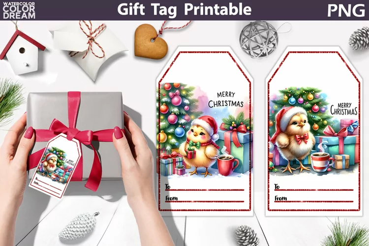 Christmas Gift Tag | Christmas Chicken Gift Tag Printable