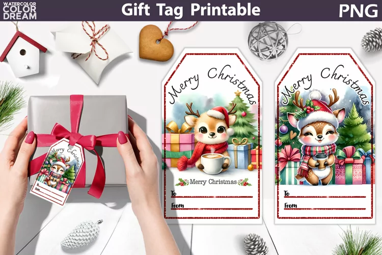 Christmas Gift Tag | Christmas Deer Gift Tag Printable