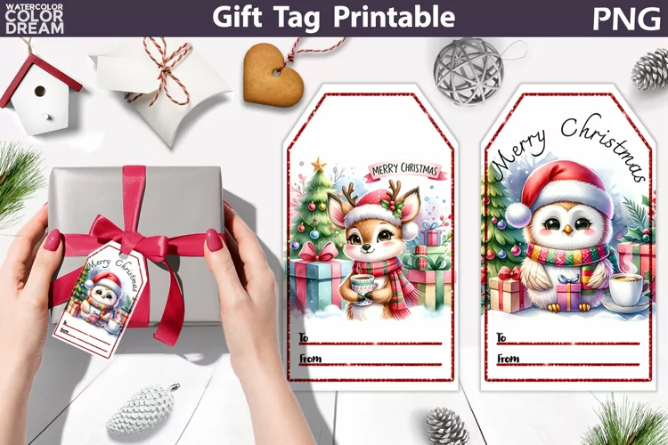 Christmas Gift Tag | Christmas Deer Gift Tag Printable