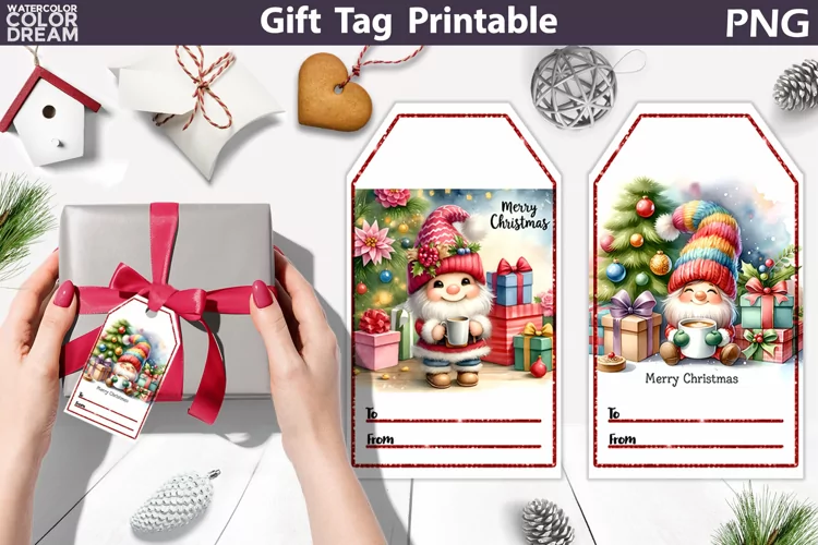 Christmas Gift Tag | Christmas Gnome Gift Tag Printable