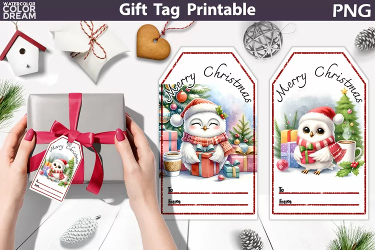 Christmas Gift Tag | Christmas Owl Gift Tag Printable