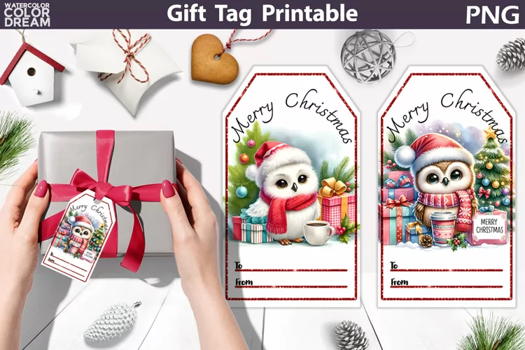 Christmas Gift Tag | Christmas Owl Gift Tag Printable