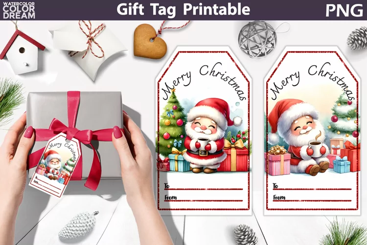 Christmas Gift Tag | Santa Claus Gift Tag Printable