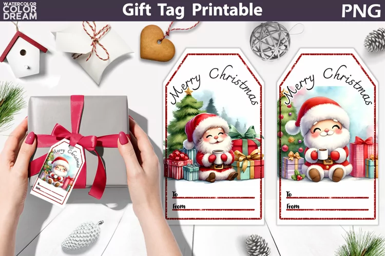 Christmas Gift Tag | Santa Claus Gift Tag Printable