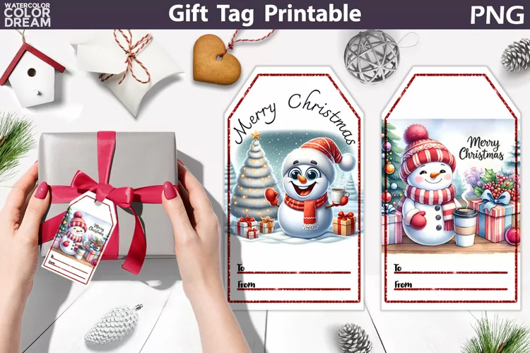Christmas Gift Tag | Snowman Gift Tag Printable