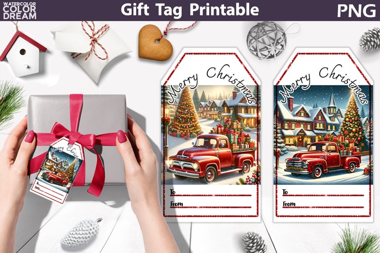 Christmas Gift Tag | Christmas Truck Gift Tag Printable