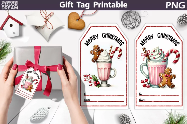 Christmas Gift Tag | Christmas Coffee Gift Tag Printable